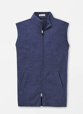 Peter Millar Men's Melange Fleece Full Zip Vest- Veve